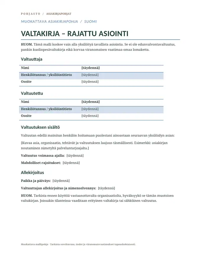 Yleinen asiointivaltakirja – esikatselukuva